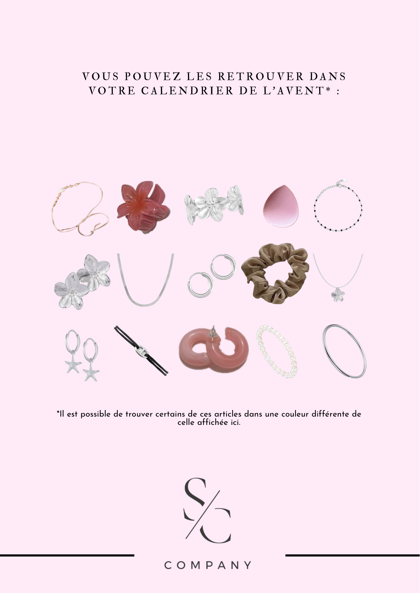 CALENDRIER DE L'AVENT BIJOUX  COULEUR OR ET ARGENT