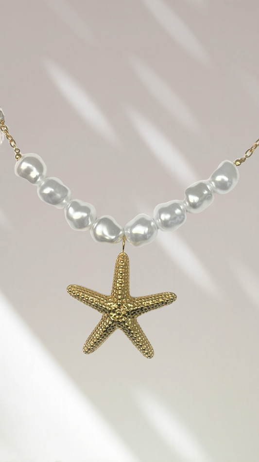 Collier perles/étoile