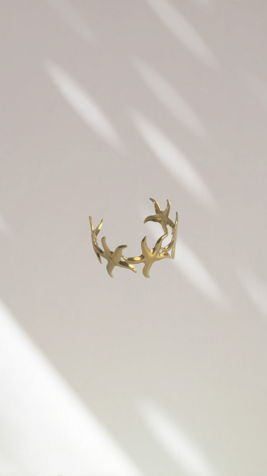 Bracelet manchette étoiles lisses